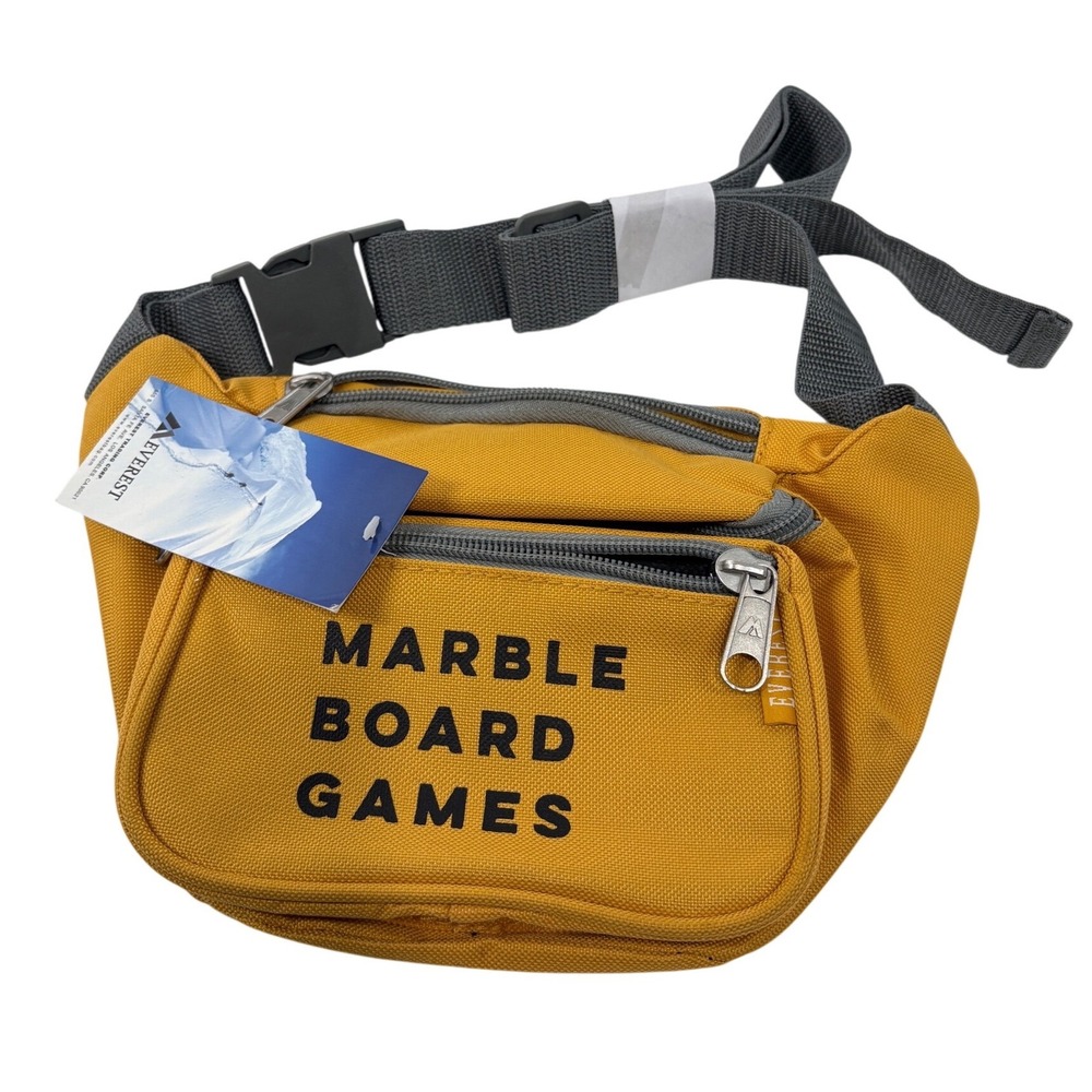 Everest Marble Board‎ Games Fanny Pack Mustard Yellow Canvas Waist Bag New